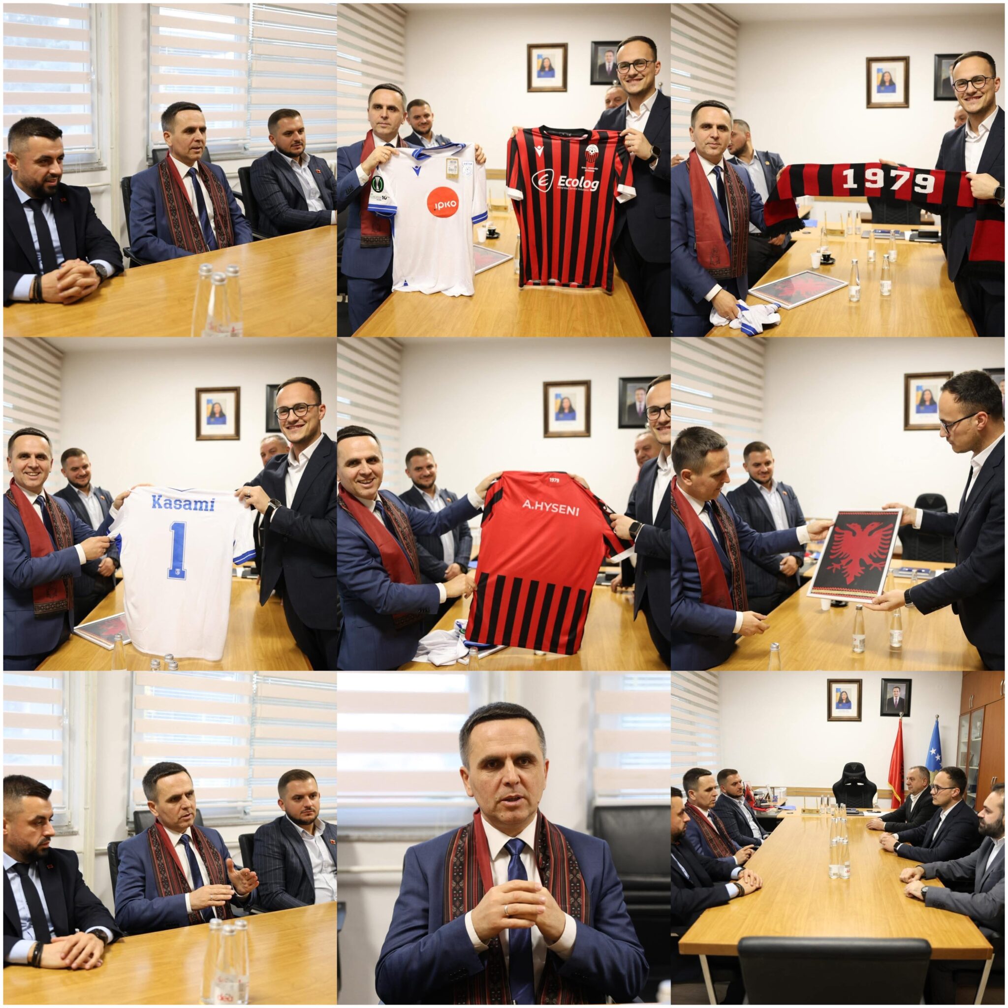 Kasami në Gjilan takohet me Alban Hysenin  shkëmbejnë fanellat e Shkëndijës dhe Dritës