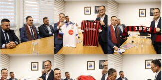 Kasami në Gjilan takohet me Alban Hysenin, shkëmbejnë fanellat e Shkëndijës dhe Dritës