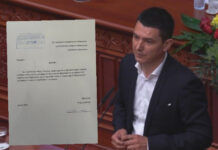 “Shqip, shqip” para kamerave, maqedonisht në dokument: Deputeti i AKI-së i shkruan Kuvendit në maqedonisht