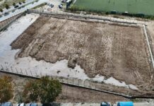 Kasami publikon pamje nga punimet në stadiumin e Qendrës Sportive